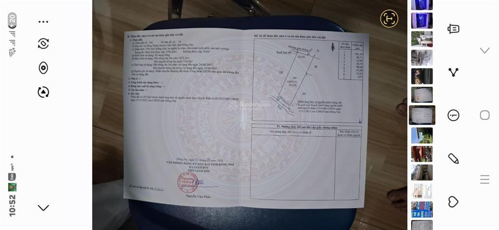 Bán đất sào xã sông nhạn diện tích 3391m2