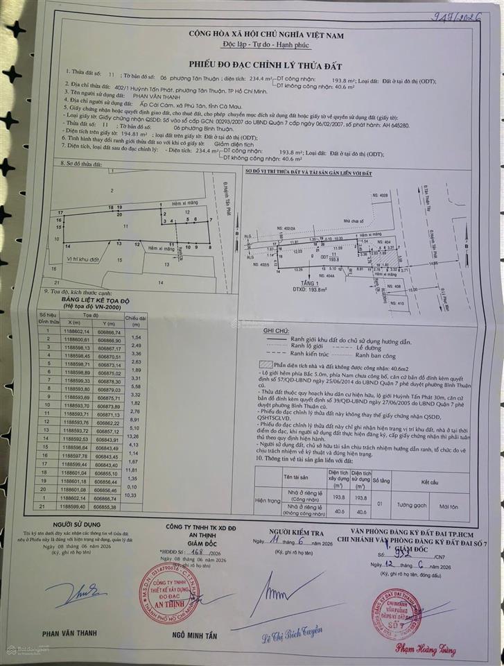 Bán nhà mặt tiền đường huỳnh tấn phát  quận 7