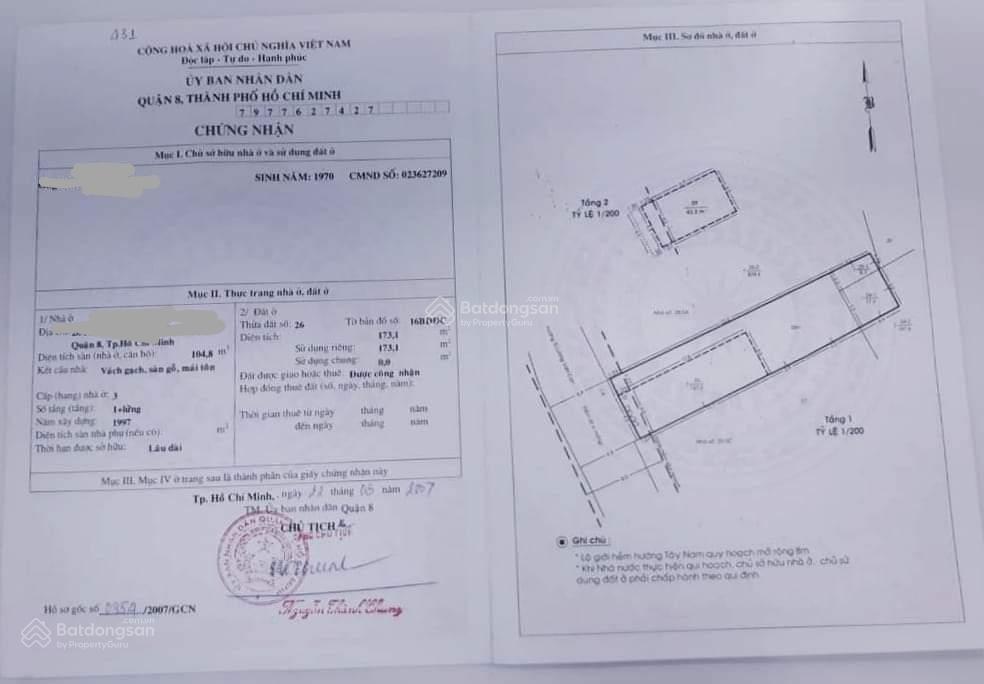 Chính chủ cần bán nhà lương văn can, q8, thích hợp kinh doanh,  0909 659 ***