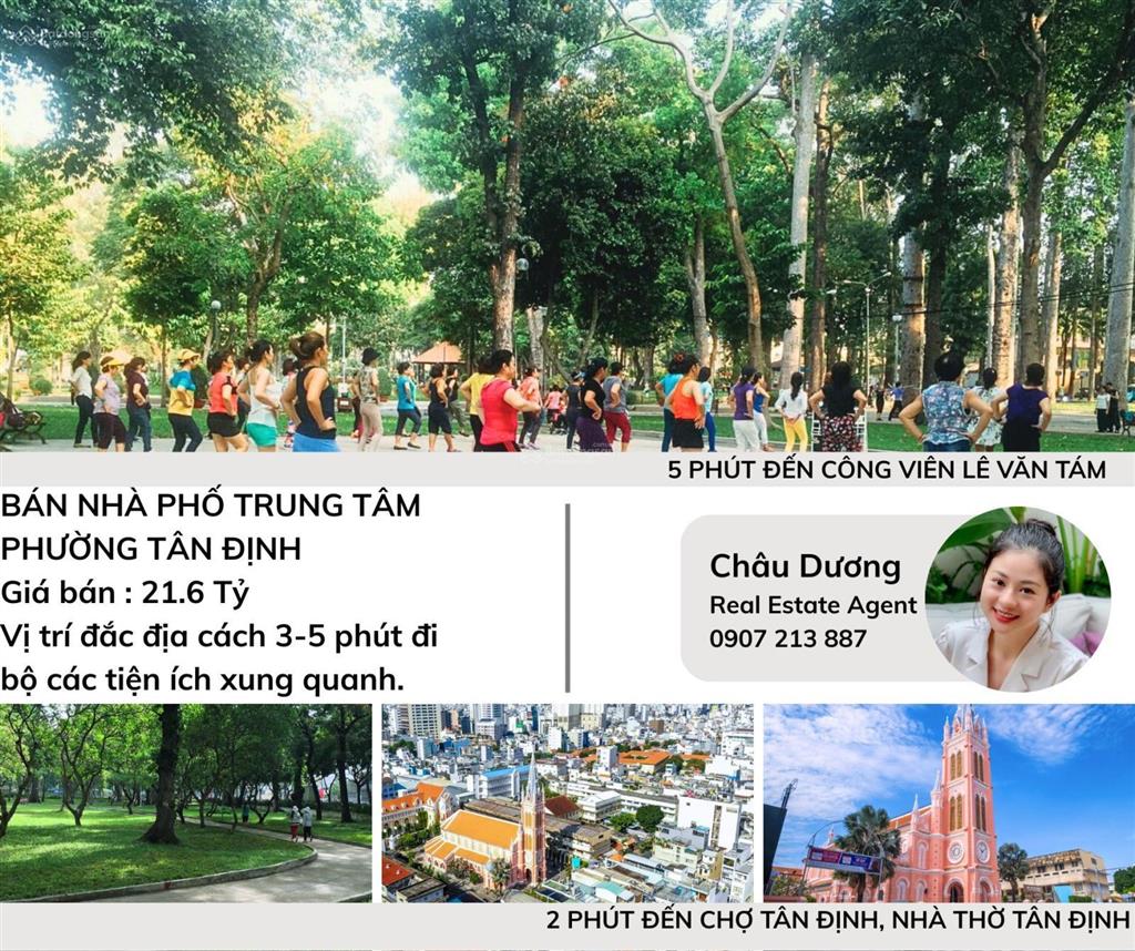 Bán nhà phố quận 1 khu tân định 4.2x16.6m gần hai bà trưng