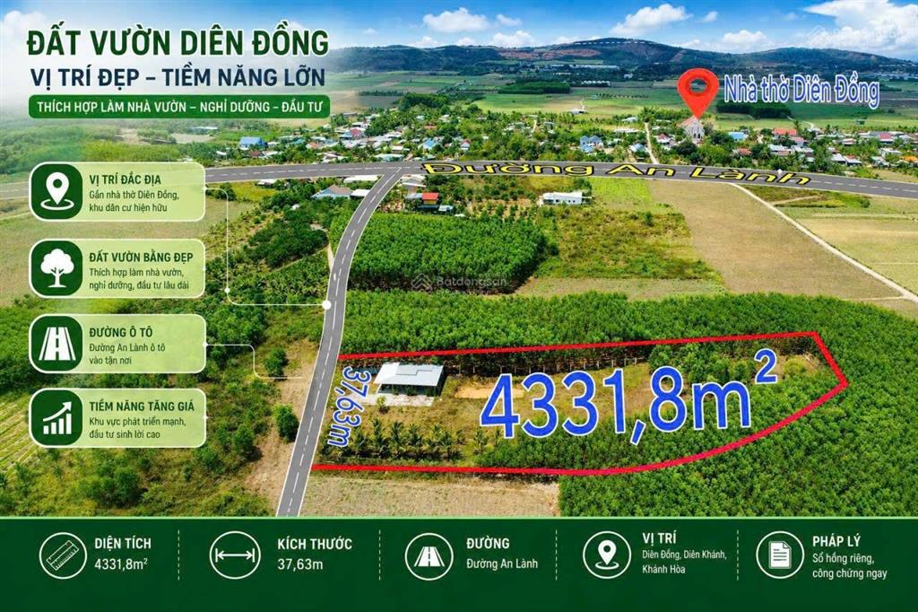Kẹt tiền cần bán nhà vườn thôn 4 diên đồng ngang 37m giá chỉ 2 tỷ 200 triệu (507k/m2)
