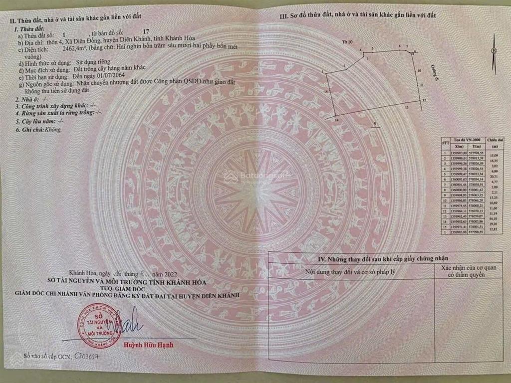 Kẹt tiền cần bán nhà vườn thôn 4 diên đồng ngang 37m giá chỉ 2 tỷ 200 triệu (507k/m2)