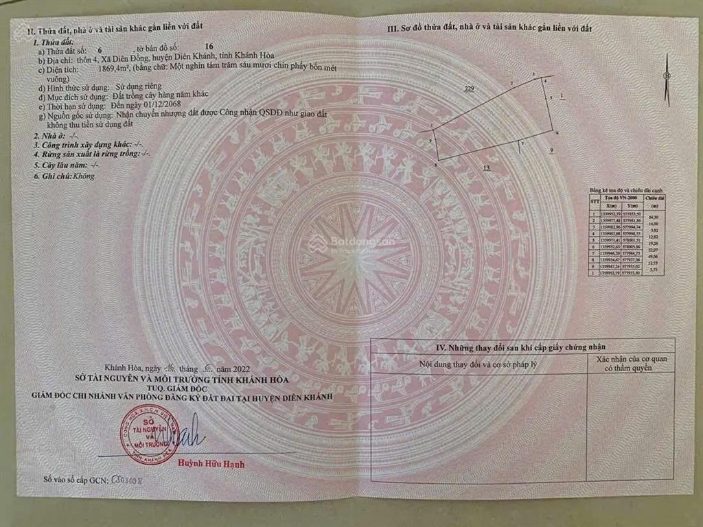 Kẹt tiền cần bán nhà vườn thôn 4 diên đồng ngang 37m giá chỉ 2 tỷ 200 triệu (507k/m2)