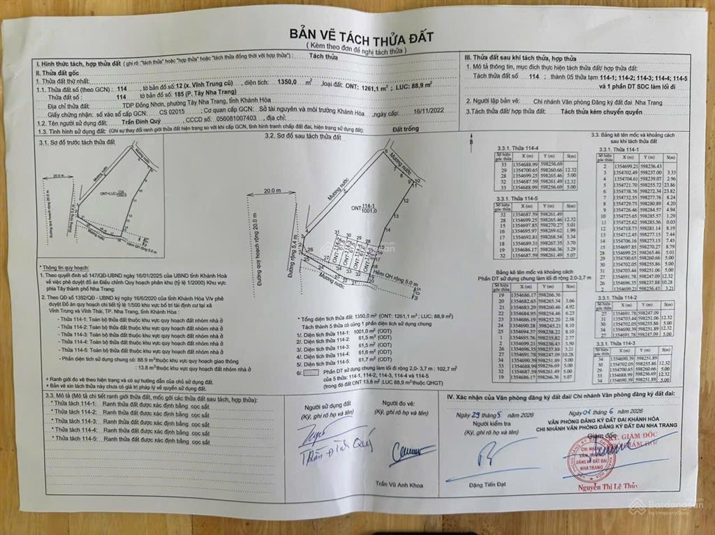 Cần bán lô đất ngang 5m cạnh đường 20m tđc vĩnh trung giá tốt