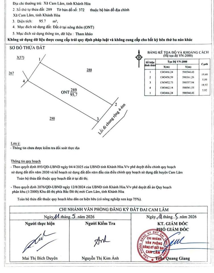Rẻ nhất khu vực 700 triệu 96m thổ cư, sổ sẵn.  0333 039 ***