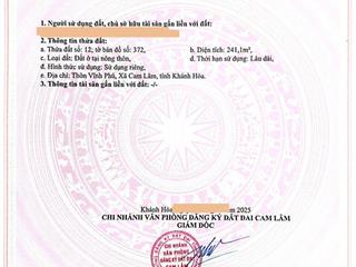 Giá đầu tư 1 tỷ 700 triệu 241m2 full thổ, sổ riêng 2 lô, tại suối tân,  0333 039 ***