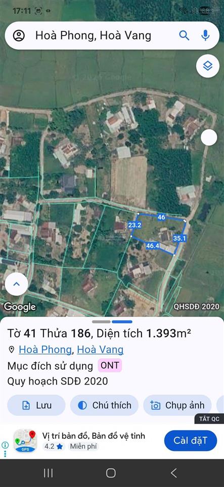 Đất đầu tư dài hạn, 237m2 đất trồng cây hằng năm chuyển đổi mục đích lên đất ở.