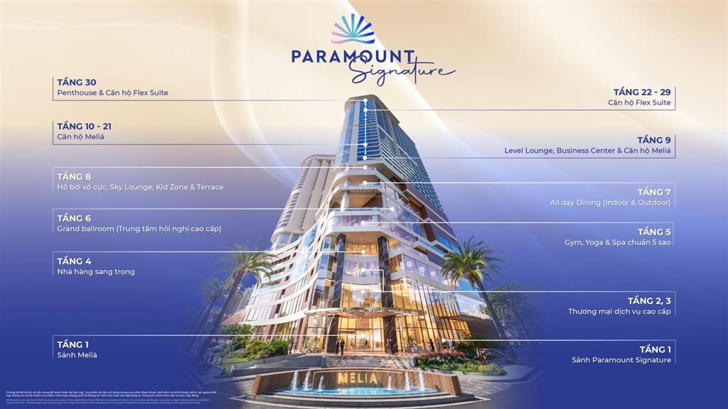 Căn hộ biển 5 sao paramount signature nha trang vận hành ngay bởi meliá, ck lên đến 242 triệu
