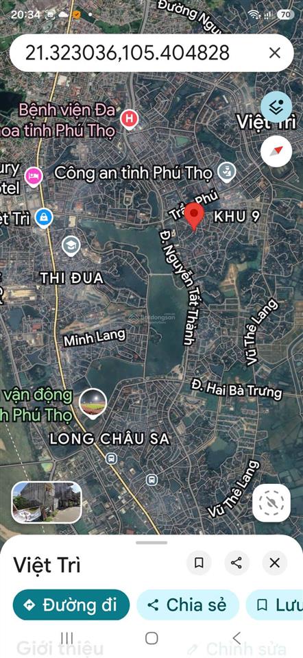 Bán ô đất việt trì 184m2, mt 8,3m, 2 mặt đường ô tô tránh, trung tâm hành chính tỉnh phú thọ