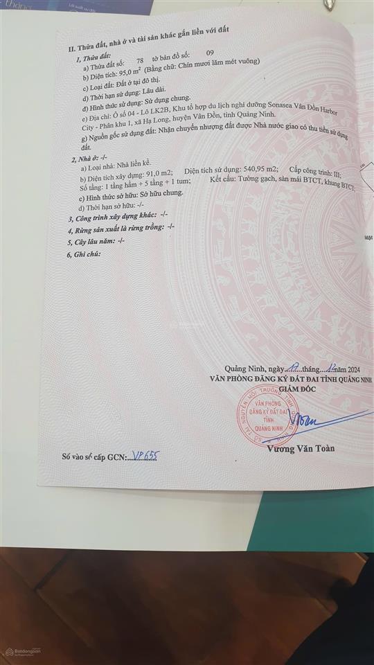 Bán biệt thự 5 tầng tại sonasea vân đồn harbor city, 18 tỷ, 95 m2