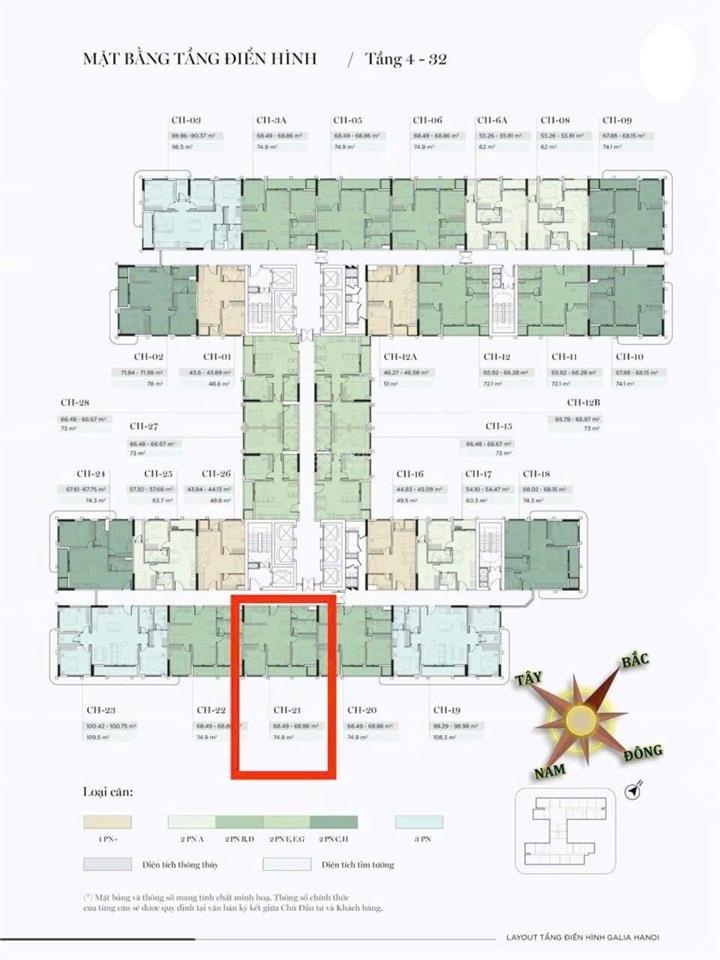 Bán gấp căn 2n+ 68m2 tầng trung 2x bc đông nam trục 22 view thoáng đẹp nhất dự án . 0869 783 ***