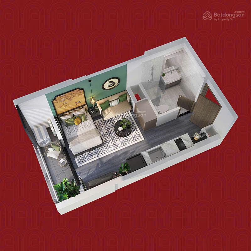 Bán gấp căn studio 25m2 full nội thất đẹp giá tốt toà tk2, tầng trung, view thoáng, sổ đỏ sẵn có