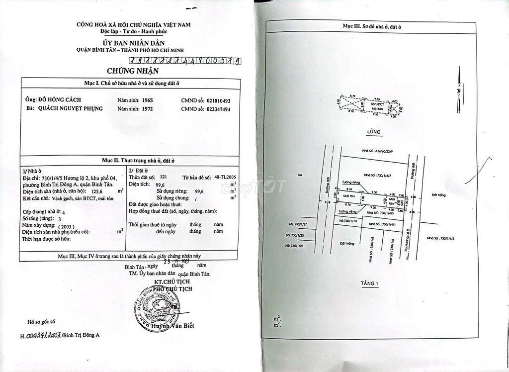 Bán Nhà Cấp 4 hẽm xe hơi , 2 mặt tiền
