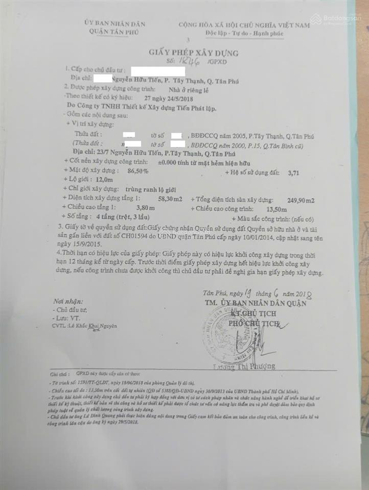 Bán nhà hẻm 23/ nguyễn hữu tiến, dt 4mx17.5m, 3 lầu, đường nhựa 12m tiện vp, kinh doanh