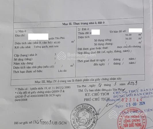 Bán nhà mặt tiền phường tây thạnh, dt 4mx14m, vuông vức, nhà cấp 4, gần trường học, aeon mall