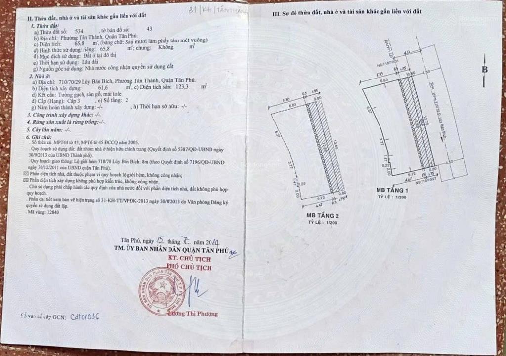 Cho thuê nhà đẹp giá tốt tại đường 710/70/29 lũy bán bích  chỉ 14 triệu/tháng