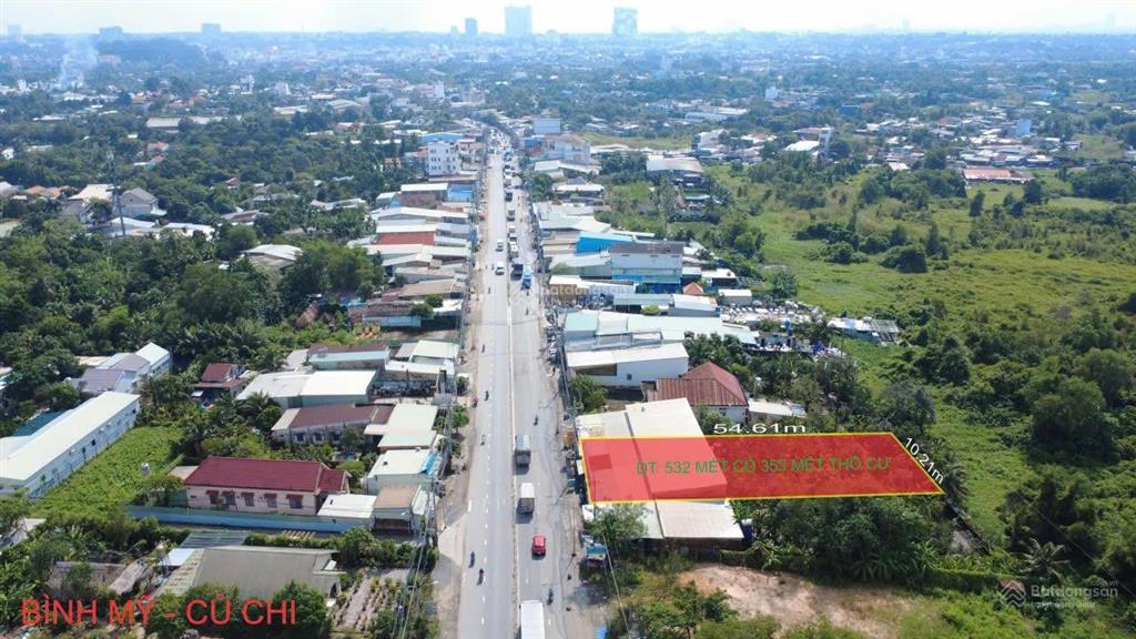 Đất mặt tiền tỉnh lộ 8, dt 532m2 ( 10m x 54m)  thổ cư 300m2 . đường xe container lưu thông