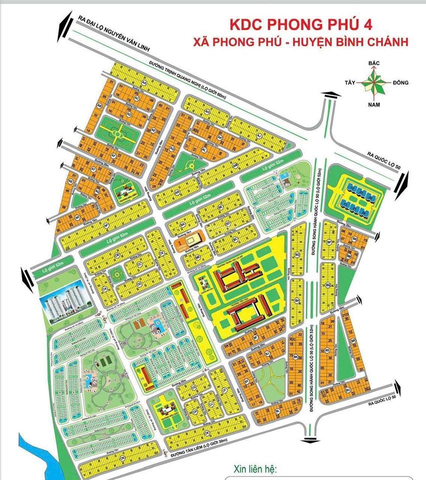 Bán nền góc đường số 9, đường 30m khu phong phú 4  khang điền  bình chánh