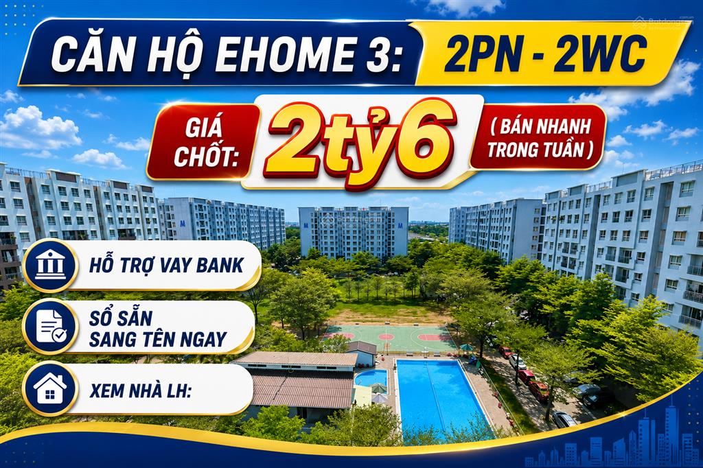 Bán căn 63m2 (2pn  2wc) giá 2,6 tỷ (giá chốt) hỗ trợ vay ngân hàng