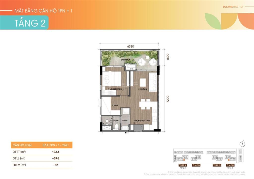 Căn hộ 1pn giá tốt nhất khu căn hộ solaria rise  căn hộ chuẩn resort tại kđt waterpoint 355ha