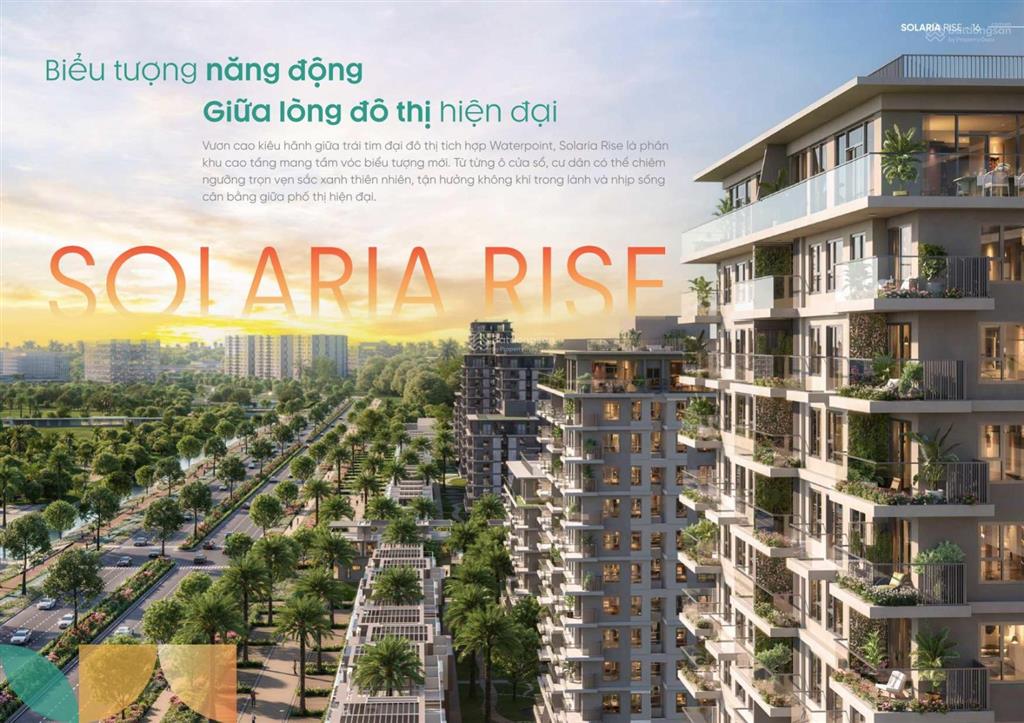 Chỉ với 420tr đã sở hữu ngay căn hộ 1pn+resort solaria rise thuộc kđt waterpoint  28/3 ck thêm 3%