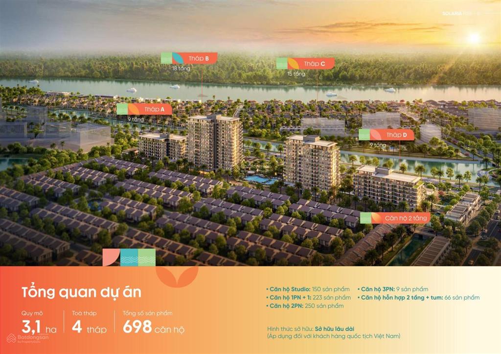 Chỉ với 420tr đã sở hữu ngay căn hộ 1pn+resort solaria rise thuộc kđt waterpoint  28/3 ck thêm 3%
