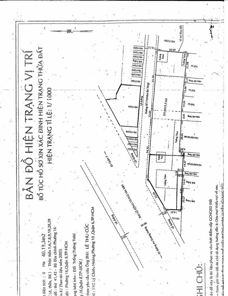 Cần bán gấp lô đất mặt tiền đường võ văn kiệt phường 16 quận 8 dt 1380 thổ cư 830m.