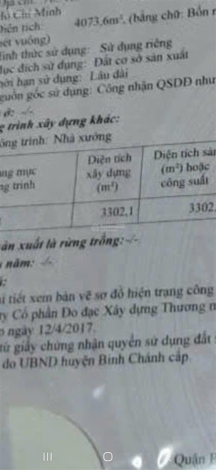 Bán lô đất 4473m mặt tiền đường kinh dương vương, phường an lạc