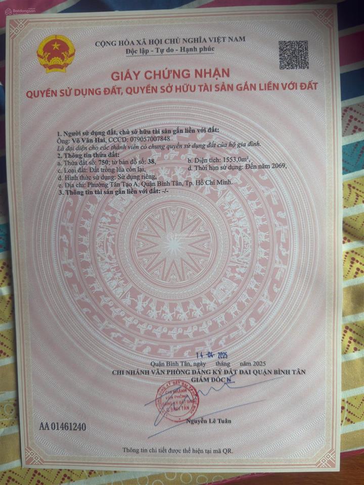 Chính chủ cần bán 2800m2 đất nông nghiệp nguyễn cửu phú bình tân  lên thổ 100%
