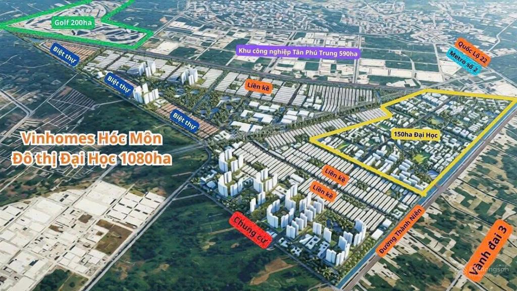 Siêu dự án vinhomes hóc môn, nhà phố biệt thự liền kế giai đoạn 1 cực hot