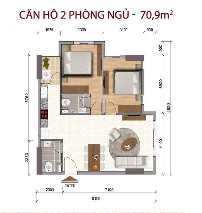 Căn hộ chung cư an phú đông 71m2 giá 3,2 tỷ (căn thương mại, đã có sổ riêng)