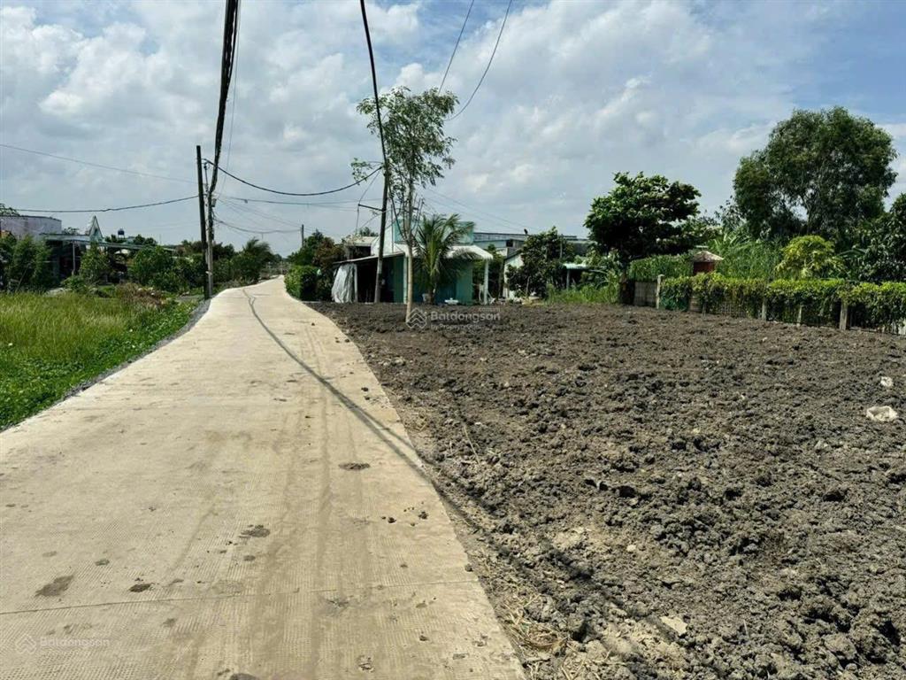 Bán đất vừa thổ vừa vườn 2 mặt tiền bê tông xã hưng long sổ 883m có 400m thổ cư và 483m vườn