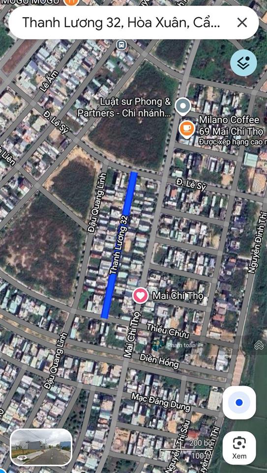 Bán nhanh lô giá tốt đường thanh lương 32, hòa xuân, b1.118 sát lê sỹ tây bắc, lô sạch đường 7m5