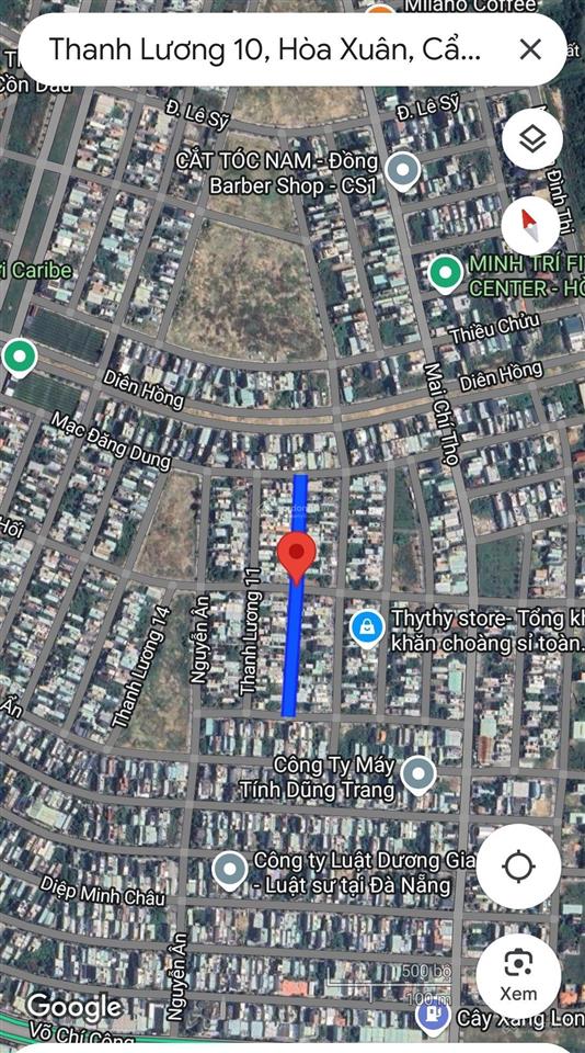 Bán lô đất đẹp đường thanh lương 10 hòa xuân, đông nam sạch, 100m2 đường 7m5