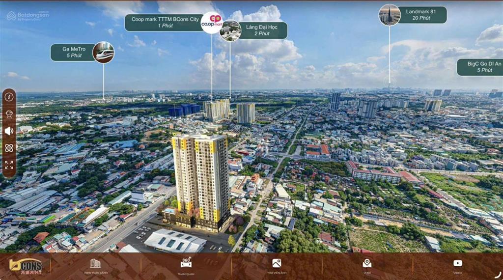 Cần bán căn hộ 2pn tại bcons asahi chỉ 2,159 tỷ/căn, mặt tiền ql1k ngay ga metro