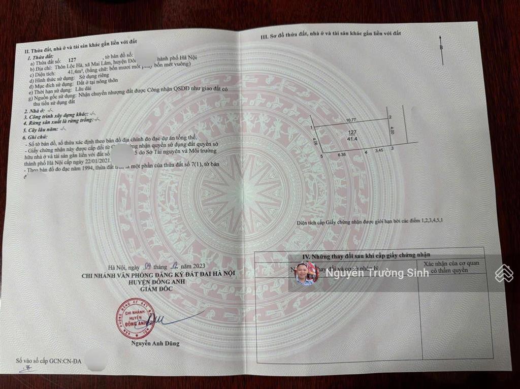 Bán gấp 41.4m2 lộc hà ô tô lõi vin giá chỉ 4,7 tỷ