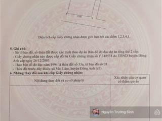 Bán gấp lô góc du nội mai lâm đông anh diện tích khủng 251m giá chỉ 18,8 tỷ!
