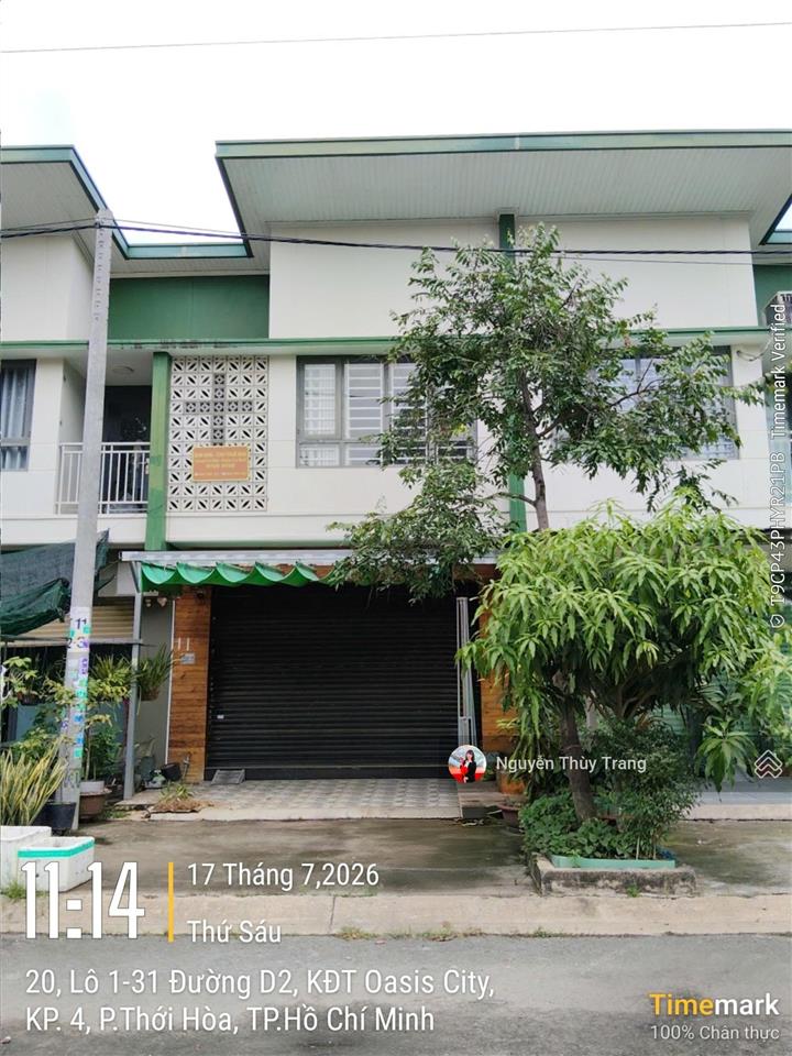 Bán shophouse mặt tiền đường 20m, 2pn, 2wc, 80m2, 2,19 tỷ, oasis city, bến cát, bình dương