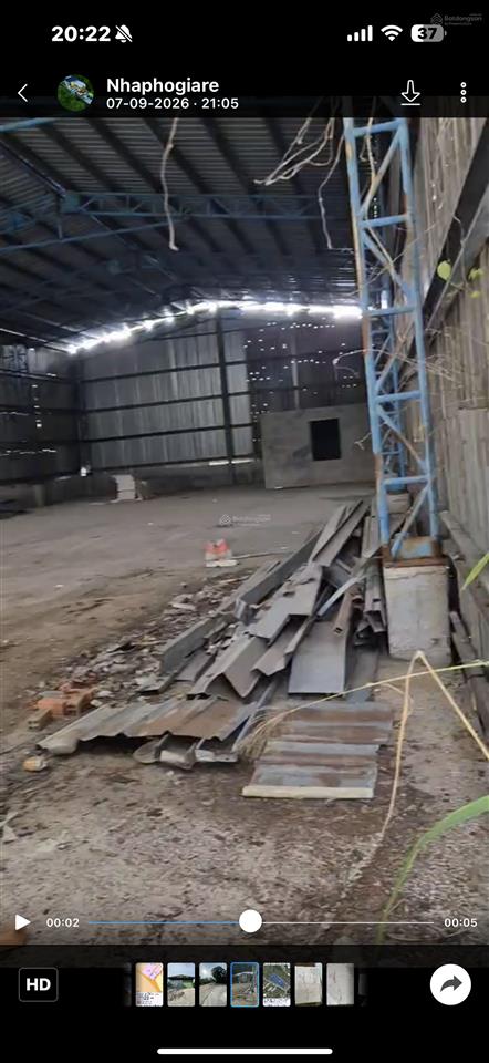 Bán kho xưởng nhỏ 1240m2 tại châu pha hcm