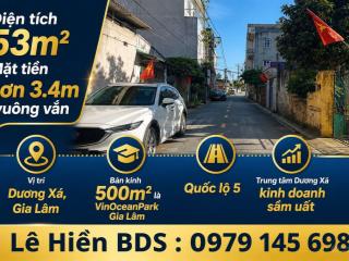 Bán đất dương xá, gia lâm. 53m2 đường thông ô tô tránh. sát ql5, vinoceanpark