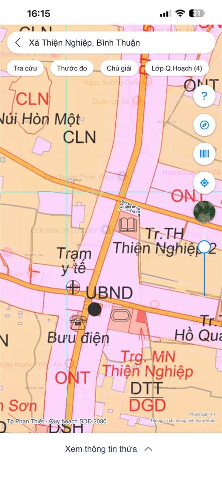 Bán 1500m2, mặt tiền đường nhựa đt 715 phường mũi né, cách ủy ban phường 400