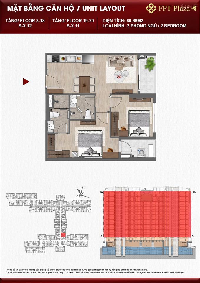 Căn hộ fpt plaza 4, loại 2pn ban công hướng đông view trực diện biển, sông cổ cò, hồ bơi, tiện ích