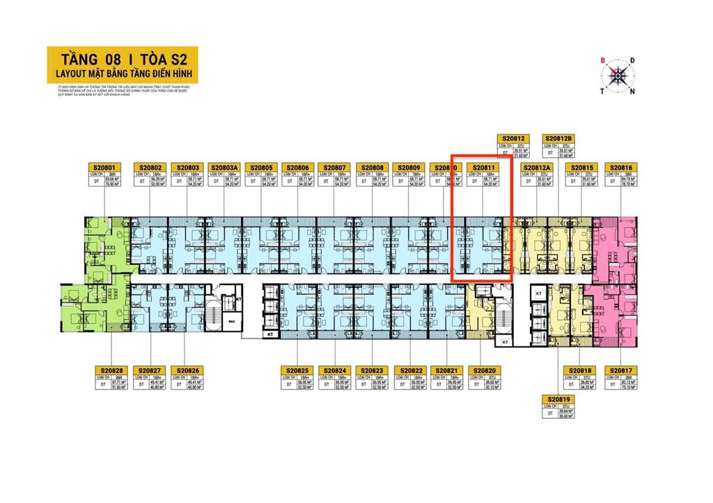 Căn 1pn+ căn hộ sun spana toà s2 view pháo hoa, sông hàn, view biển, 57,8m²