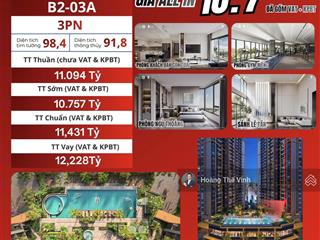 Cam kết căn 3 phòng ngủ 98.4m2 này rẻ nhất thị trường 10.757 tỷ bao hết view hồ bơi vô cùng đẹp