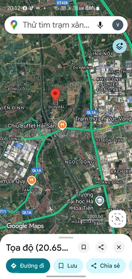 1.9 tỷ/ lô đất giữa kcn đồng văn 1,2,4, phù hợp nhu cầu ở thực