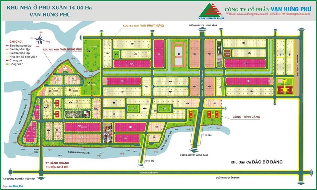 Bán đất nền dự án kdc phú xuân cảng sài gòn, 54triệu / m2, 156.1 m2,sổ hồng đẹp, nhiều tiện ích