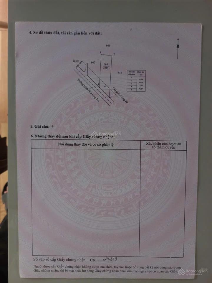 Bán 347m2 đất thổ cư xã tân lân, long an, giá rẻ