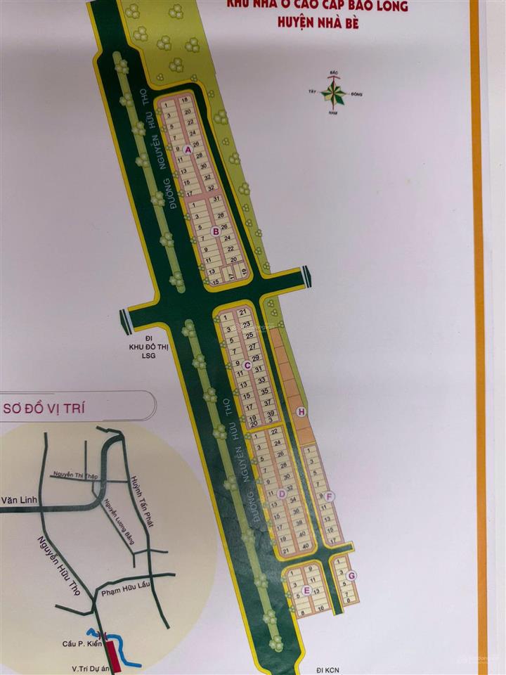 Bán đất dự án bảo long  lô a mặt tiền nguyễn hữu thọ giá chỉ 47tr/m2