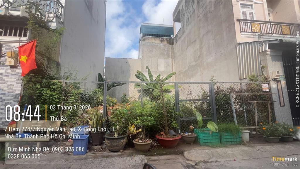 Bán gấp nền đất 8x10m2 thổ cư, hẻm thông rộng 6m, kdc đường nguyễn văn tạo giá 3 tỷ 650tr