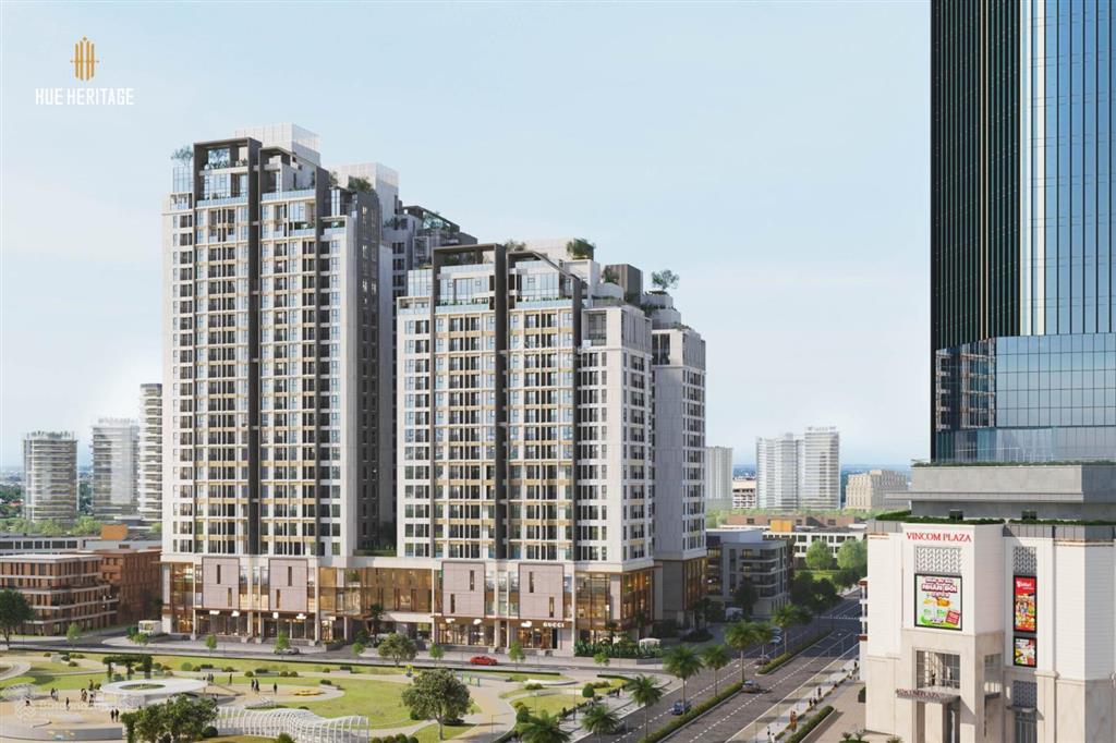 Hue heritage căn góc 3pn tầng 10  view 2 mặt di sản, không gian sống đậm chất cố đô.